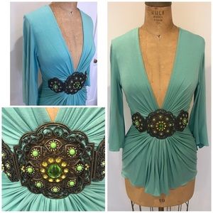 Luxurious Plunging Neckline Top